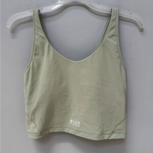 Sporty and Rich Light Green Crop Top in Medium